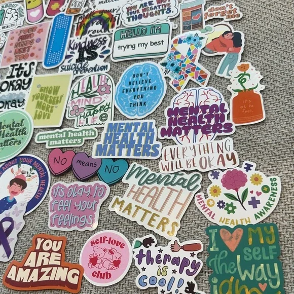 Mental Health Matters Stickers 100 pcs Therapy Kindness Meds Motivation - Picture 6 of 9